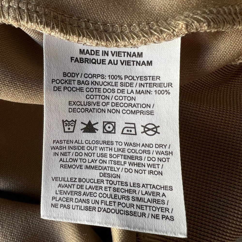 Nike Mens Full Zip Track Jacket Khaki Tan Mock Neck Sportswear Sport Casual XL - Picture 5 of 9